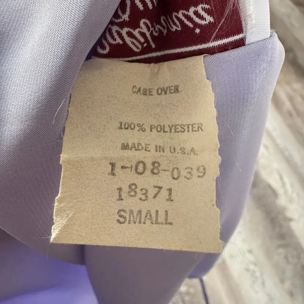Vintage 90S California Dynasty Lilac Satin Robe Slip Peignoir Set Brisal USA M/S